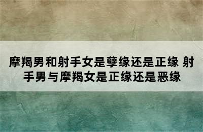 摩羯男和射手女是孽缘还是正缘 射手男与摩羯女是正缘还是恶缘